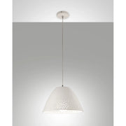 Casale Sospensione Bianca 1 Luce Metallo Ceramica Altezza Regolabile Collezione CASALE