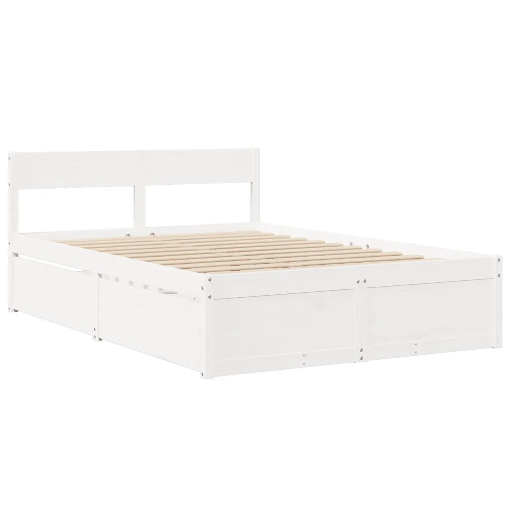 Letto senza Materasso Bianco 120x200 cm Legno Massello di Pino