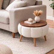 Tavolino in legno "Papatya" - 45 x 45 x 44 cm - Bianco