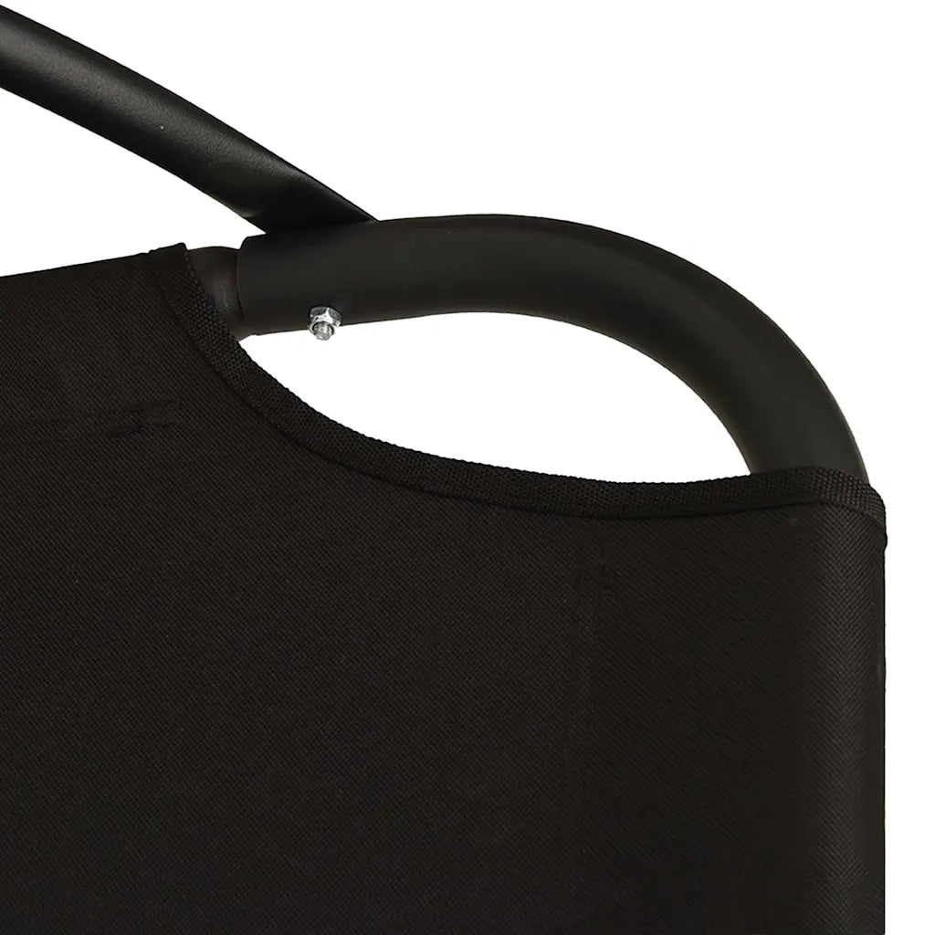 Sedia Dondolo Giardino-Sedia da esterno con Cuscino Nero Tessuto Oxford Acciaio