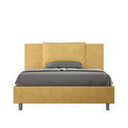 BS COM Letto una piazza e mezza contenitore imbottito 130x200 microfibra ocra