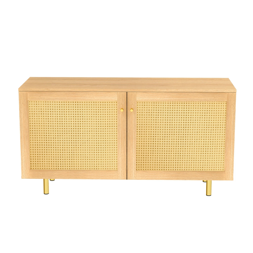 Credenza in vimini - Zephmum - H63x120x40 cm - Rustica, doppia ante