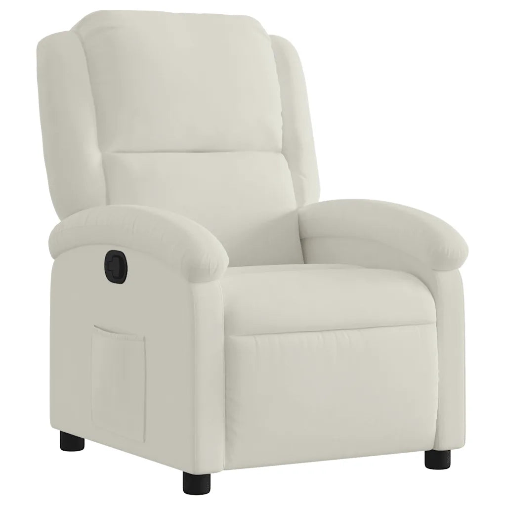 Poltrona | Sedia Relax reclinabile in velluto crema