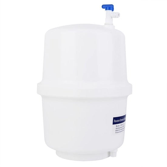 Serbatoio d'acqua 12 Litri - Reservorio di acqua - Accessorio per osmosi inversa - Sistema di filtrazione dell'acqua - Valvola a sfera di alta qualità - Riduce le perdite d'aria - Reservorio d'acqua