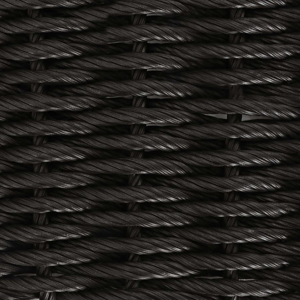 Sedia da giardino con cuscino 4 pz | Sedie da Esterno Nero e Crema polyrattan