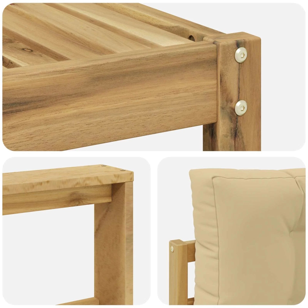 Set di divani da esterno 5 pz Bianco e Beige Poliestere 3386697