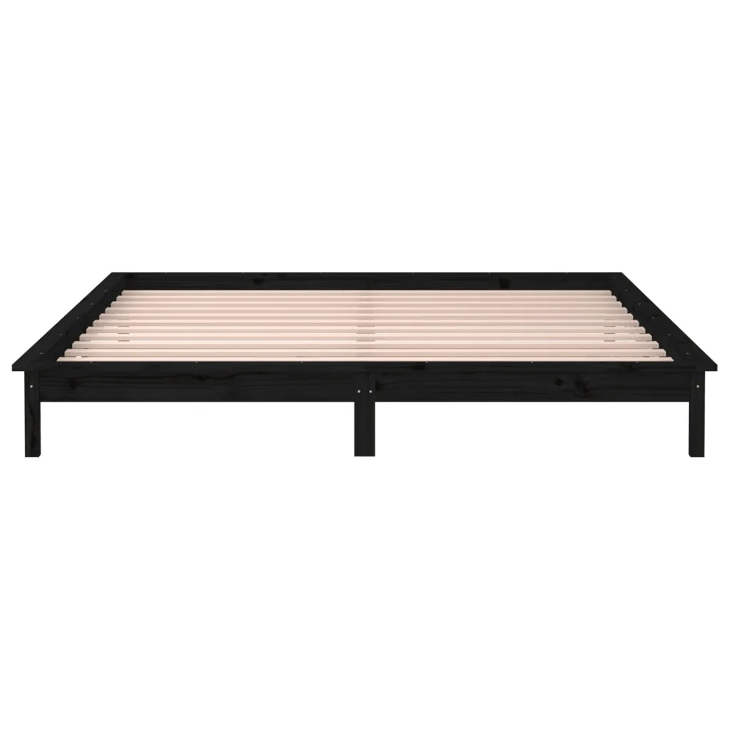 Giroletto con LED Nero 140x190 cm in Legno Massello