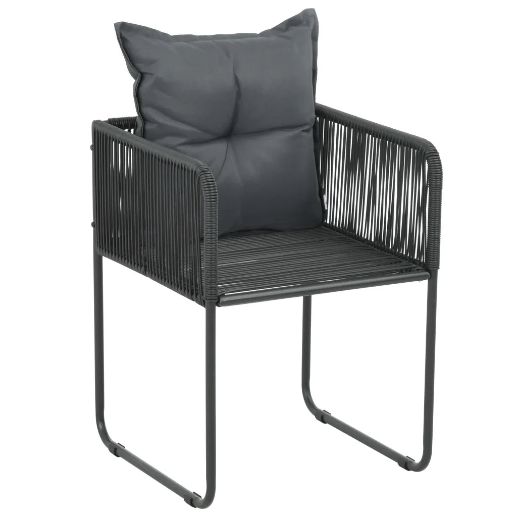 Set da Pranzo da Giardino 7 pz in Rattan PVC Nero e Marrone