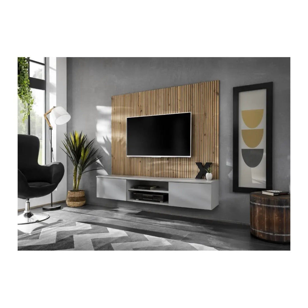 Composizione murale IXAR – Mobile TV + pannelli murali decorativi