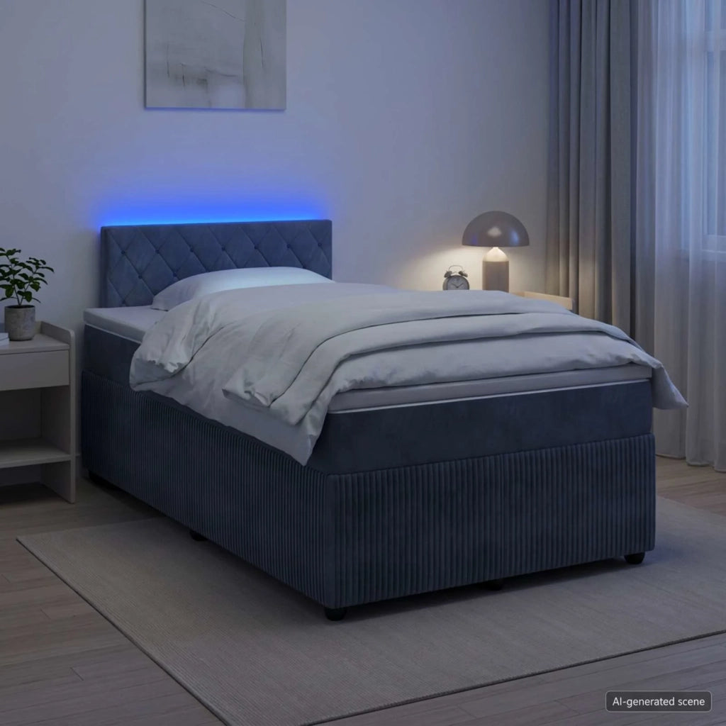 Letto box spring con materasso Grigio Scuro 120 x 190 cm 3453096