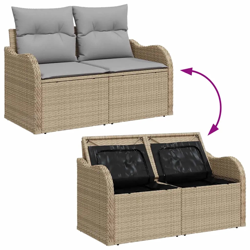 Set Divano da Giardino 8 pcs Beige e Grigio Chiaro polyrattan 3356082