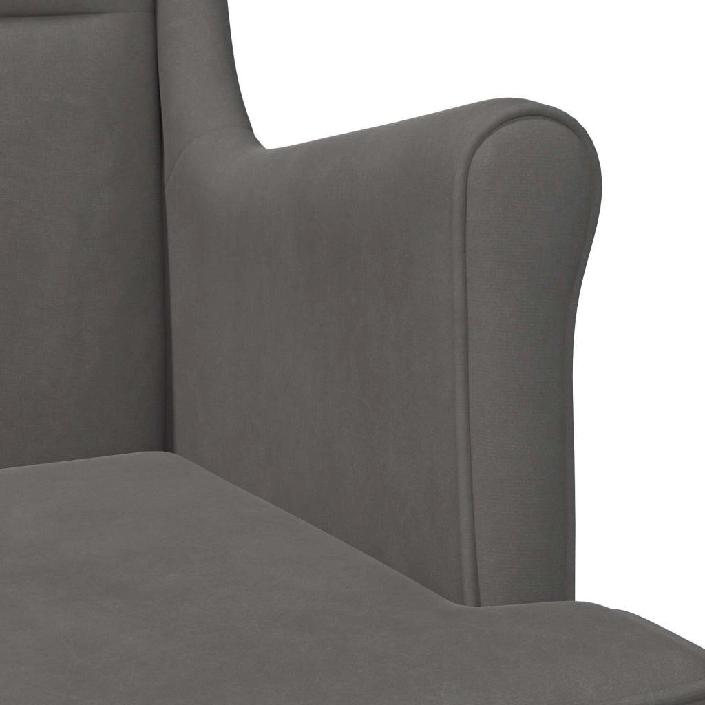 Poltrona Grigio Scuro Velluto 42029864