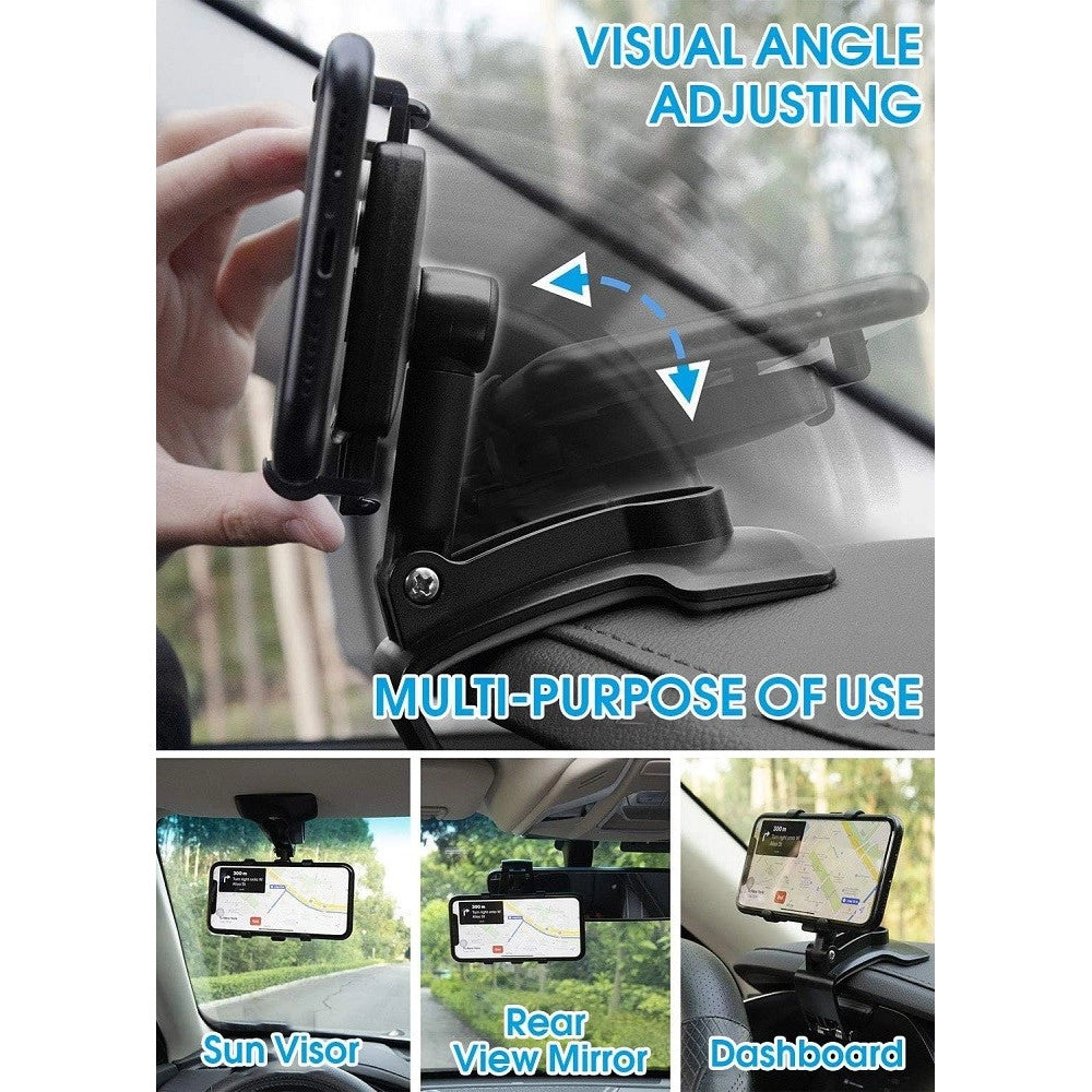 Trade Shop - Supporto Per Cellulare Da Auto Girevole A 360° Per Smartphone Da 4 A 7 Pollici -