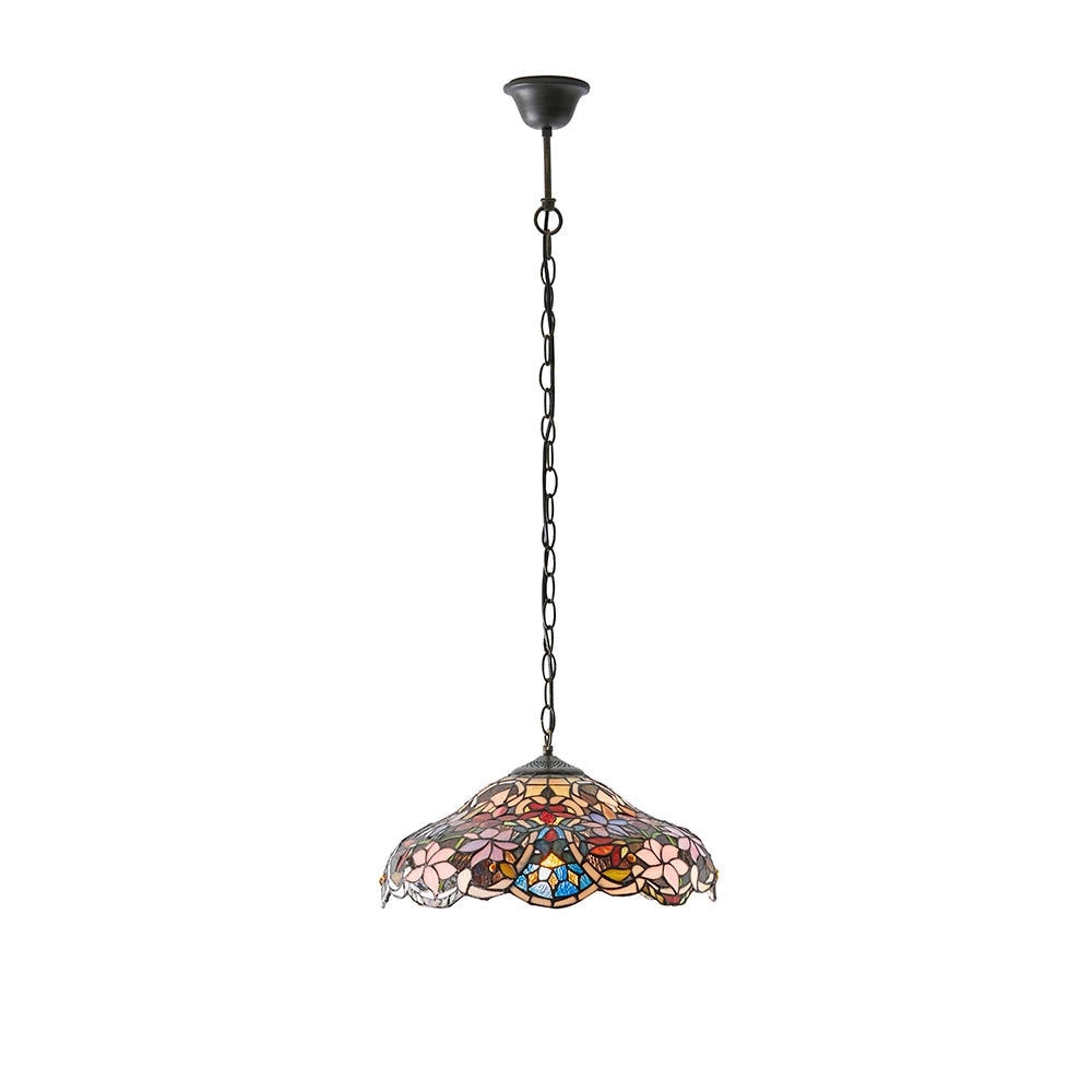 Lampada a sospensione Tiffany floreale E27 60W Sullivan