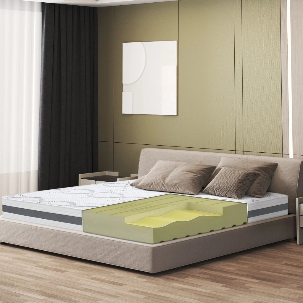 Materasso a Una Piazza e Mezza 115x195 cm a Media Rigidita' | Altezza 20 cm | Tessuto Anallergico e Traspirante | Proprieta' Ortopediche e Automodellanti | Prodotto in Italia