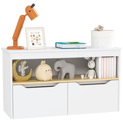 Cassettiera per Bambini con 2 Cassetti e Ripiani ¨C Minimal ¨C 80x30x45 cm Bianco