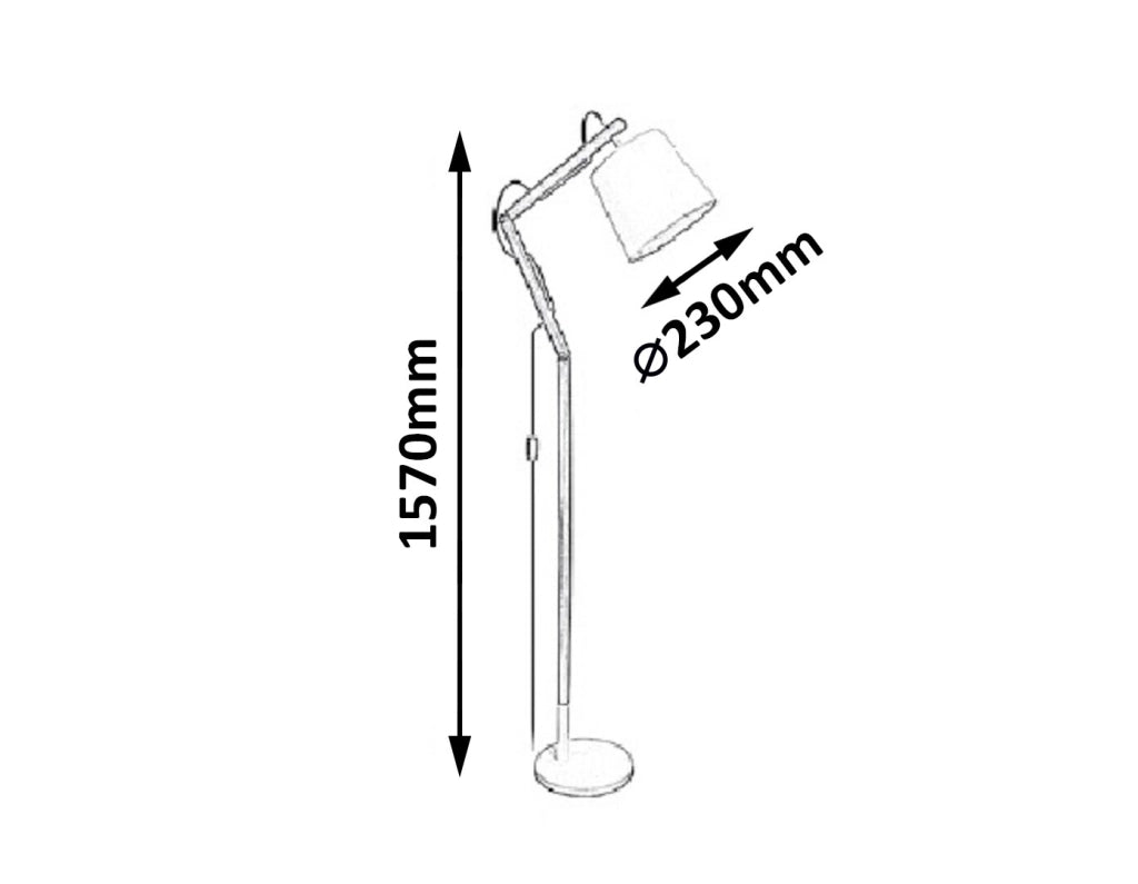 Lampada da terra in legno regolabile E27 60W Rabalux Thomas 4192