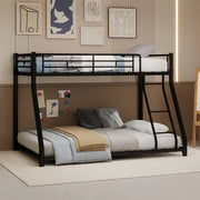 Letto a castello twin over full in ferro nero 105x200 cm