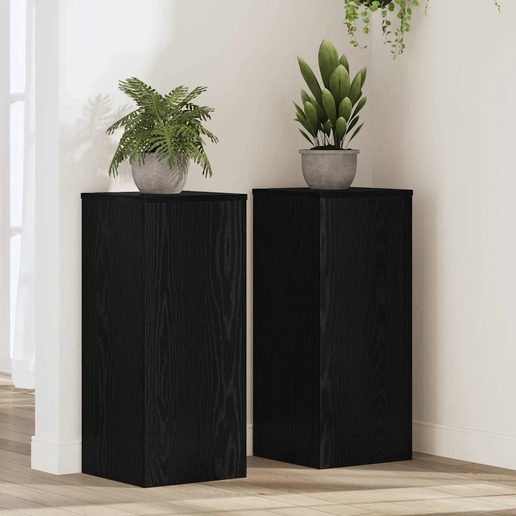 Supporto per piante | Sostegno per piante 2 pz Rovere Nero 30 x 30 x 70 cm