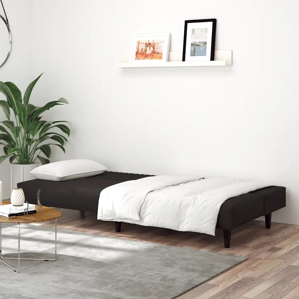 Divano Letto a 2 Posti-Sofa Letto 2 Posti-Daybed Nero in Velluto 321978