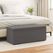 Pouf Grigio Pelle Sintetica e Legno Ingegnerizzato 876800