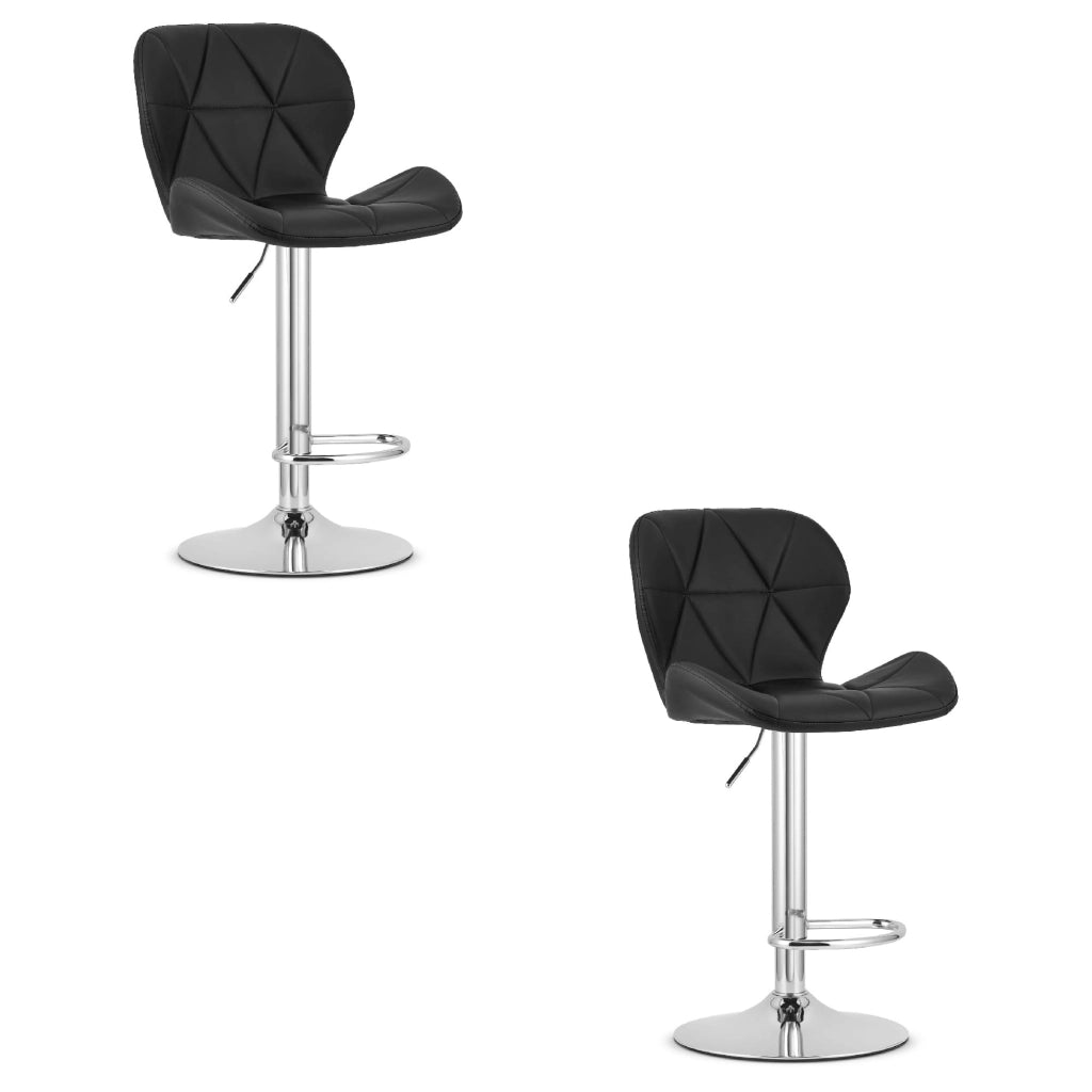 Sgabello VALORA WEST - Similpelle nera con base cromata x 2