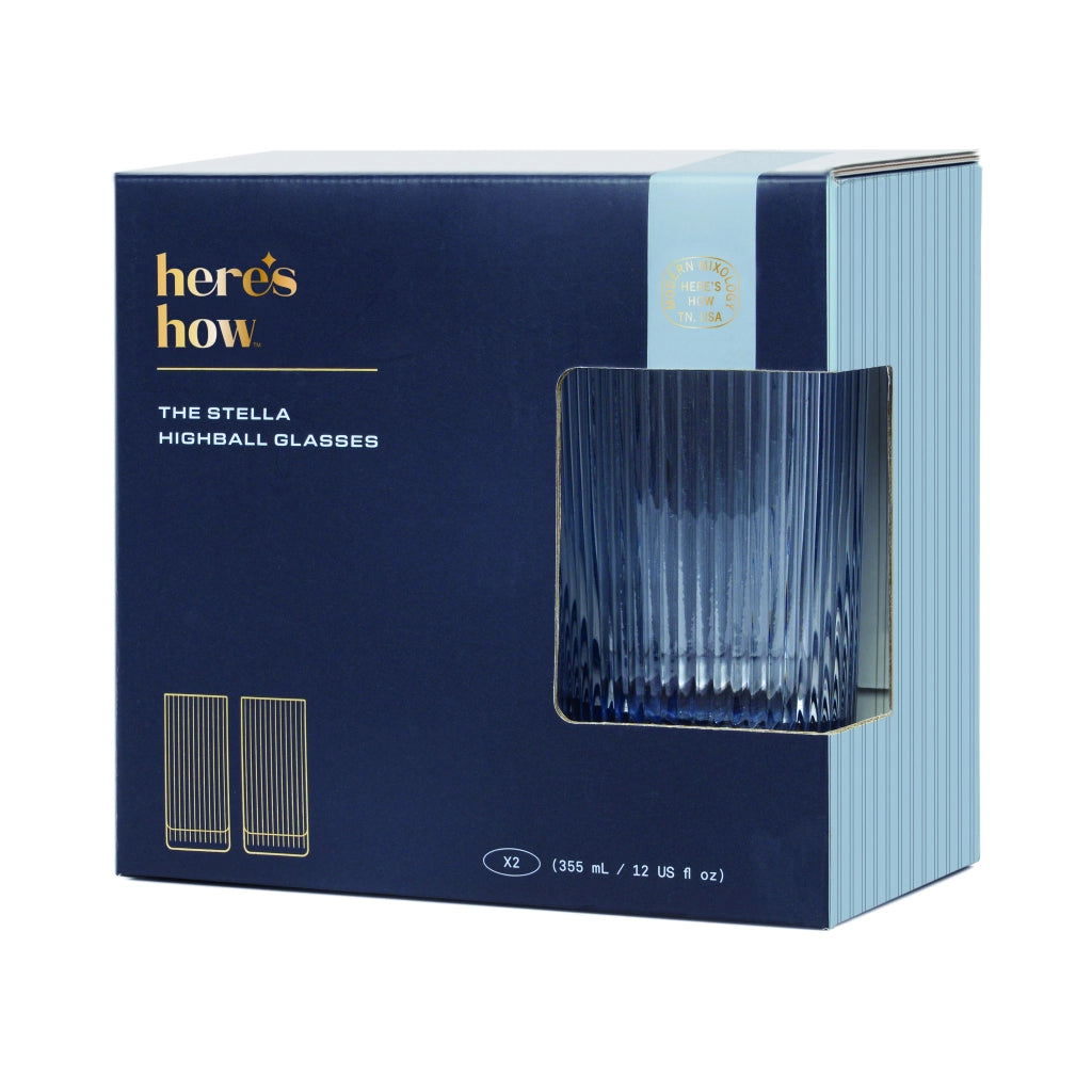 Here's How Bicchiere Highball Stella - Set da 2 Blu