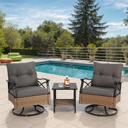 Set da lounge - Rotante - 3 pezzi - Rattan - Resistente all'elemento atmosferico