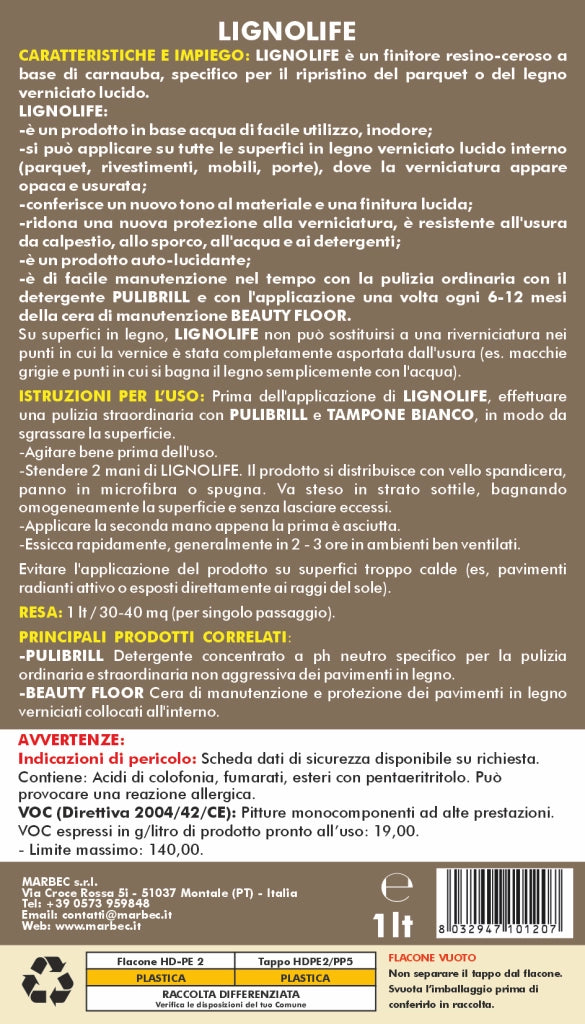 Prodotto per parquet rovinato LIGNOLIFE   1LT
