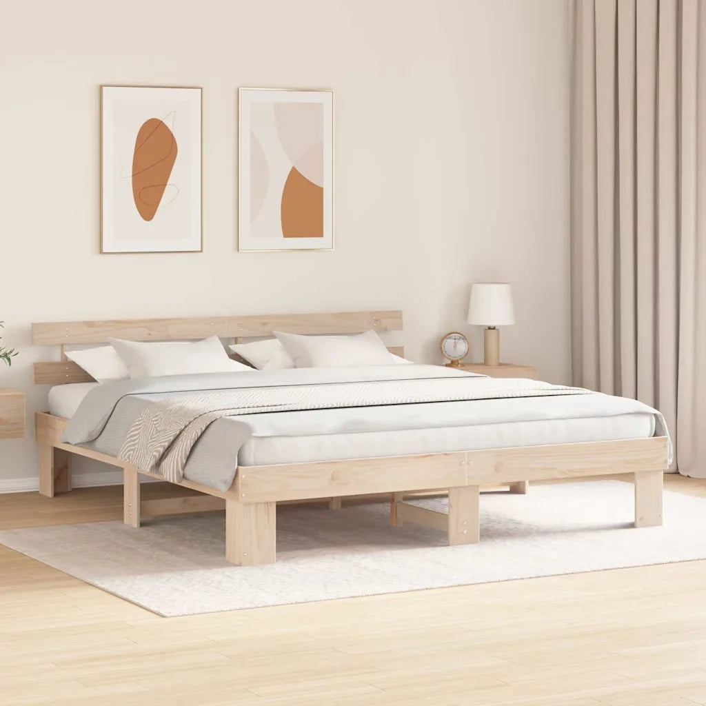 Letto matrimoniale | Letto per adulti | Struttura del letto Naturale 200 x 200 cm Pino massello