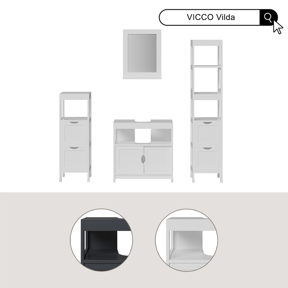 Vicco Set di mobili da bagno Bianco 3 parti