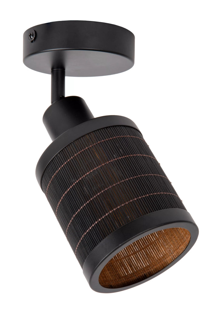 Faretto da soffitto TAGALOG rattan nero E27 40W Lucide