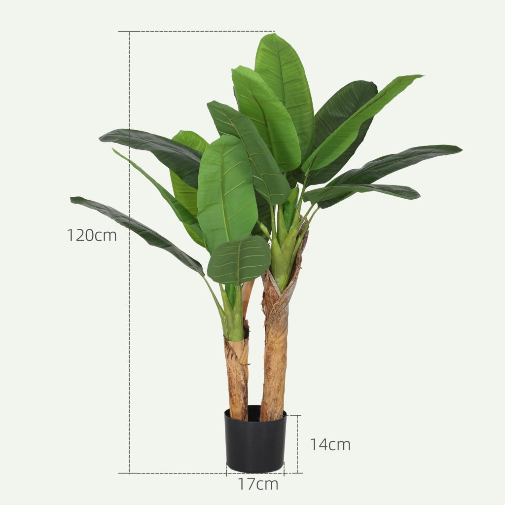 Pianta Artificiale Banano ¨C Minimal ¨C Verde 120 cm con Vaso
