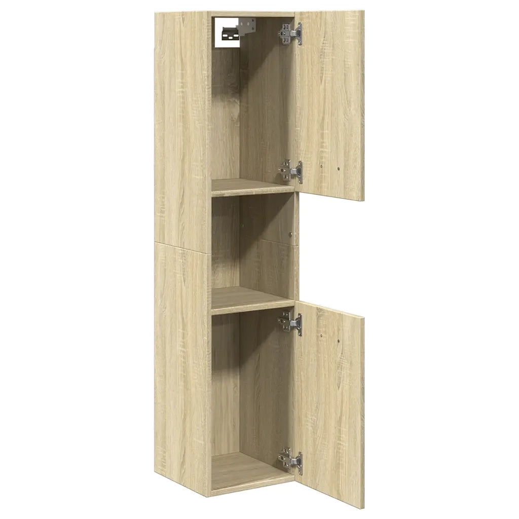 Mobile da Bagno Rovere Sonoma 30x30x130 cm in Legno Multistrato 849635