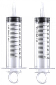 Set di siringhe - 2 pezzi - 100 ml - Siringa a dosaggio - Siringa con bocchetta extra lunga - Siringa senza ago e con bocchetta extra lunga