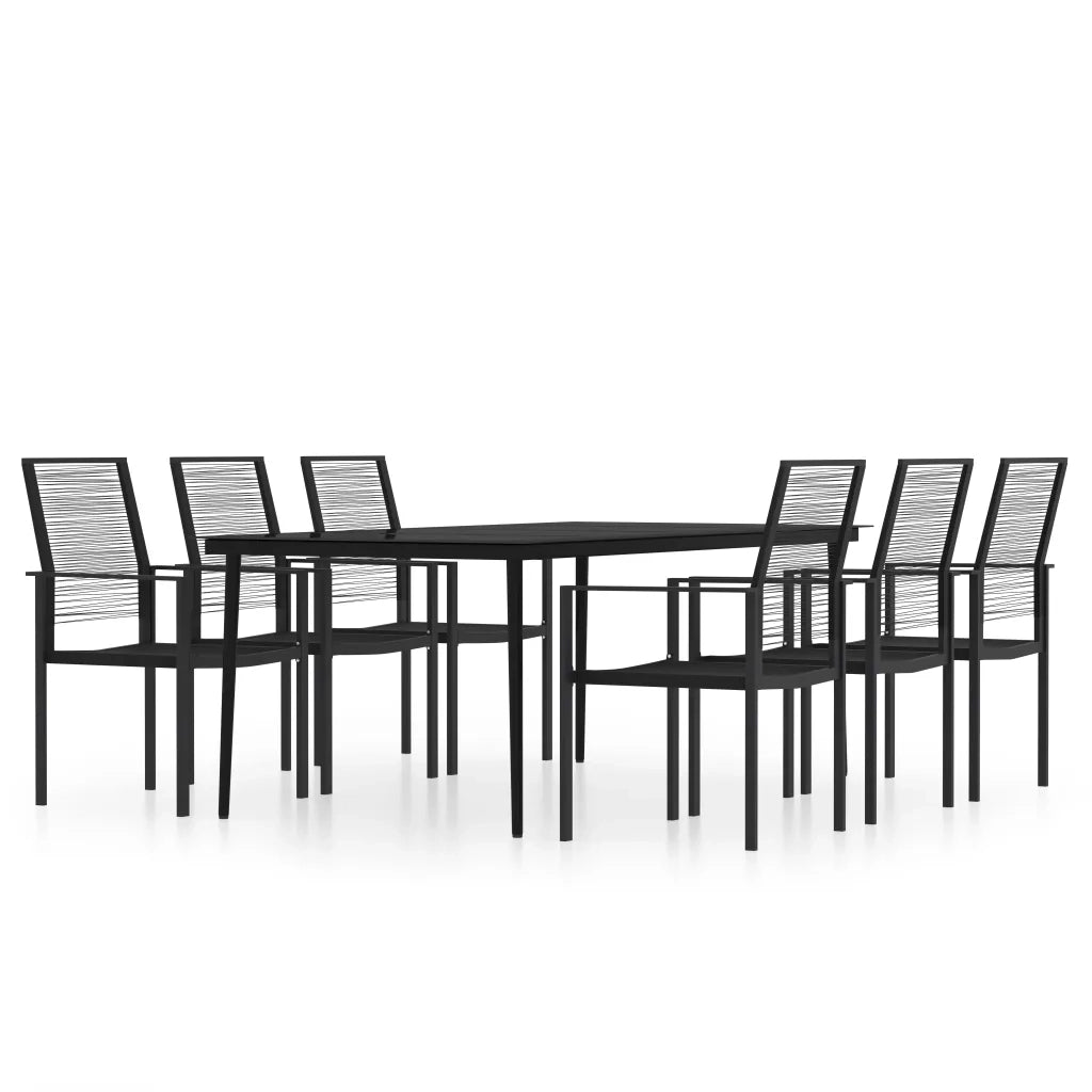 Set Mobili da Pranzo da Giardino 7 pz Nero 3099207