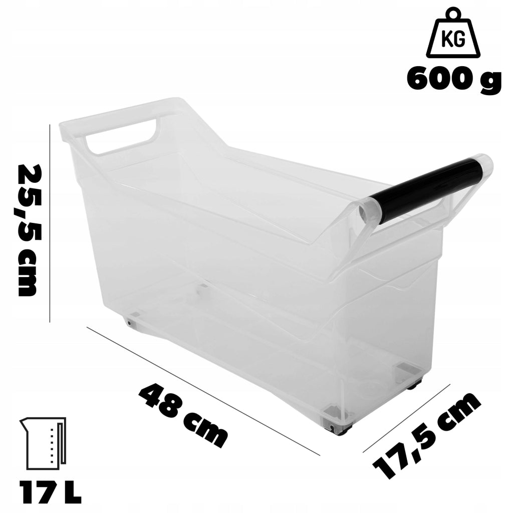 Contenitore organizer KADAX per mobili da cucina, con ruote, 48x17x25 cm, 17 litri.