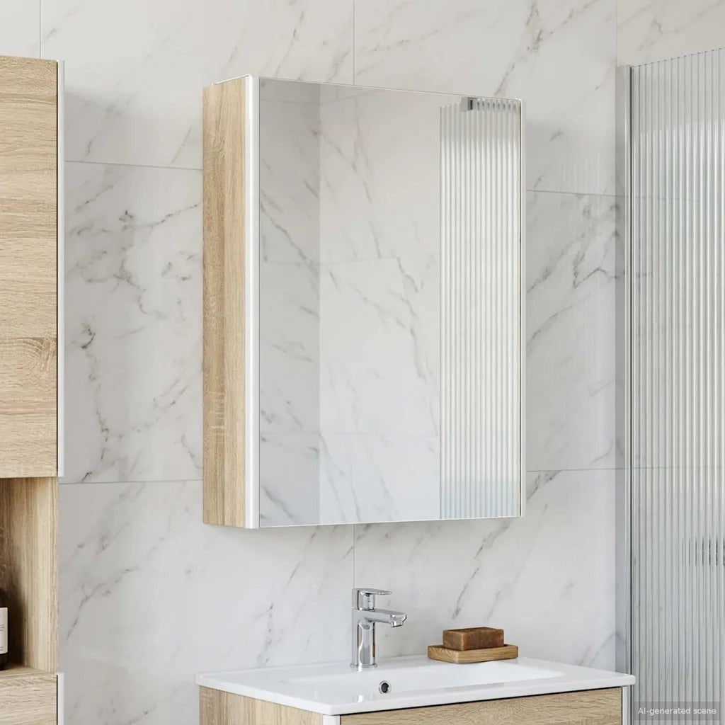 Mobiletto per specchio da bagno Rovere Sonoma 889233