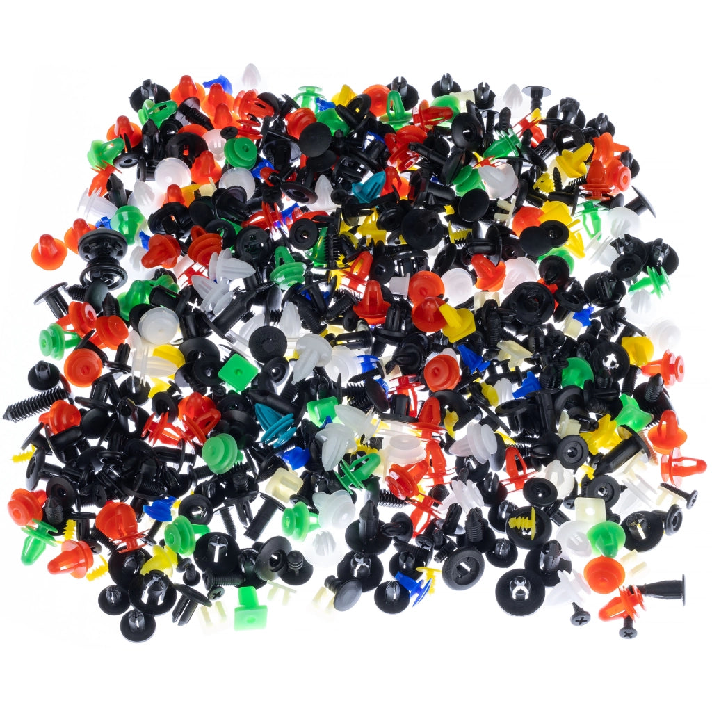 Set di Rivetti Universali per Auto Rosfix – 1000 Pezzi | Materiale Plastico, Multicolore, Lunghezza 1-4 cm