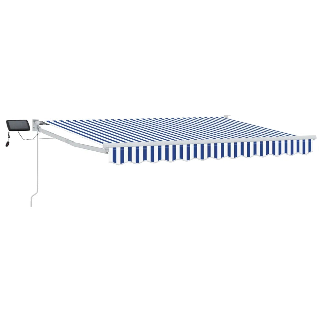 Tenda retrattile manuale con LED Blu e Bianco 3,5 x 2,5 m 3419265