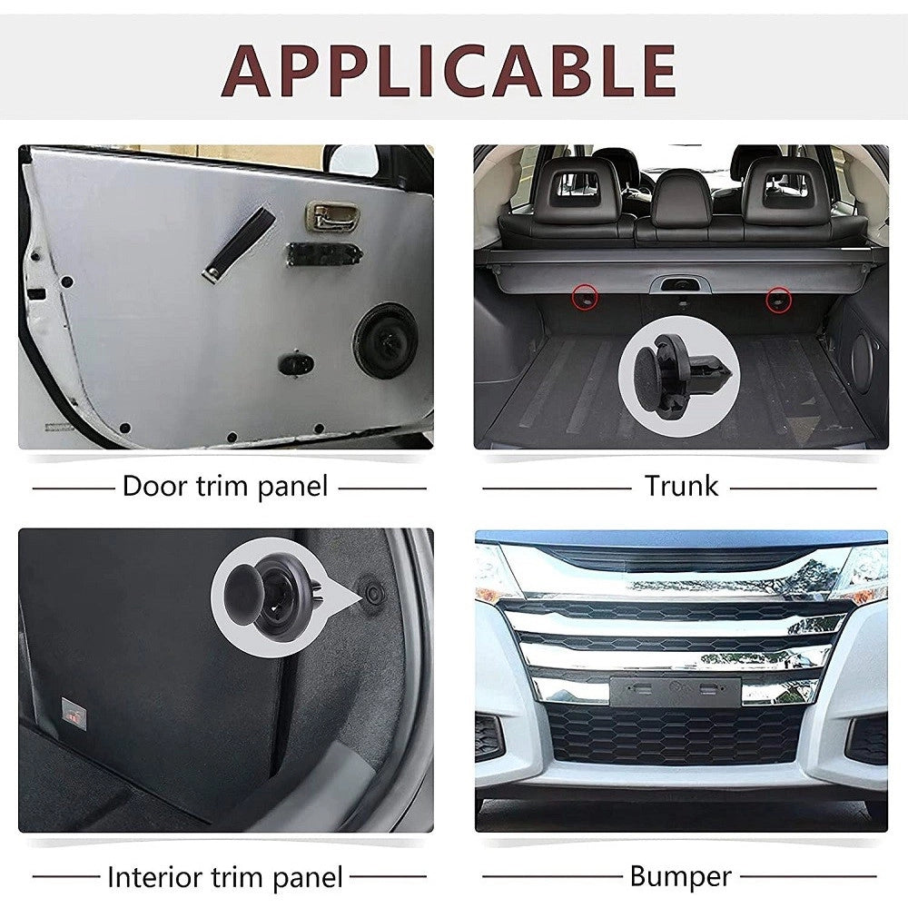 Trade Shop - Kit 40pz Clip Di Fissaggio Automatico Rivetto In Plastica Per Paraurti Auto Nero -