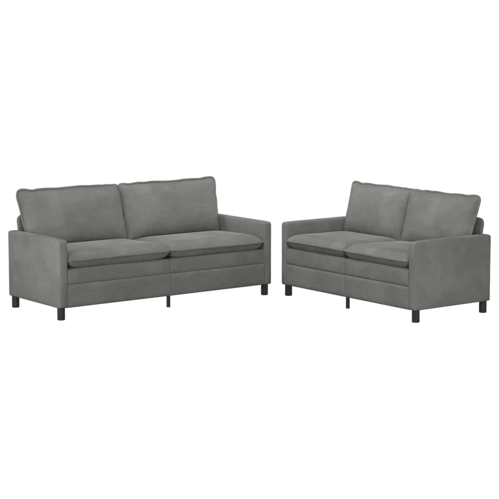 Set di divani 2 pcs Grigio Scuro Velluto 3417146