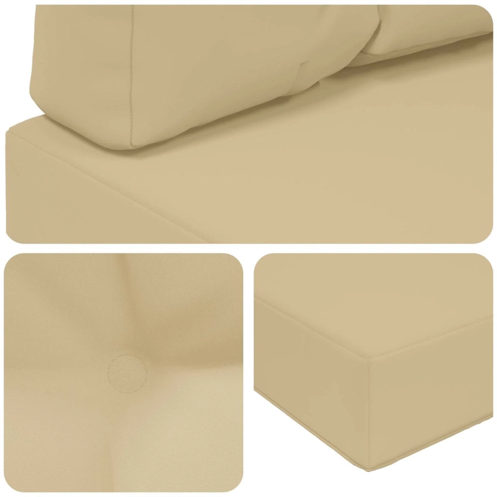 Cuscino per divano da esterno 3 pz | Cuscini per sedie Beige Poliestere