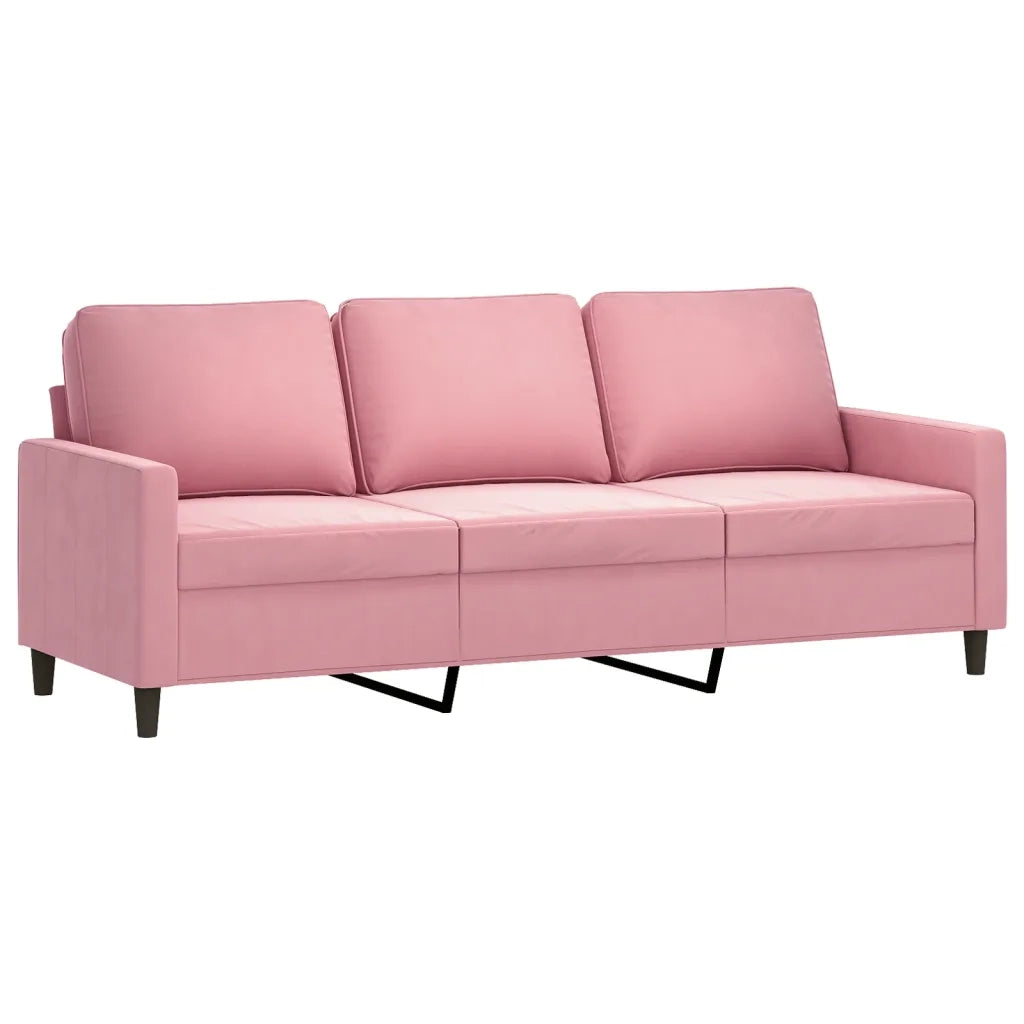 Set di Divani 3 pz con Cuscini Rosa in Velluto 3201957