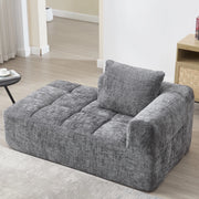 Chaise Longue Divano con Cuscini ¨C MINIMAL ¨C Grigio, Tessuto Morbido