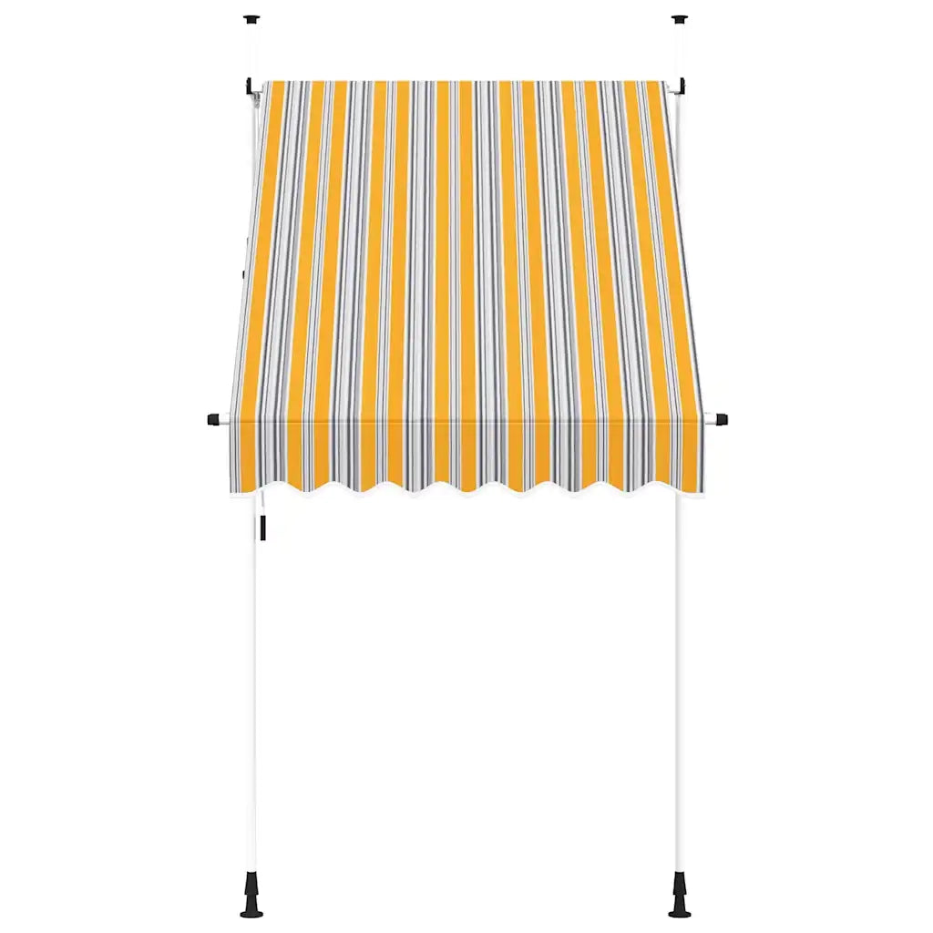 Tenda da Sole | Tenda parasole Retrattile Manuale 150 cm a Strisce Blu e Gialle