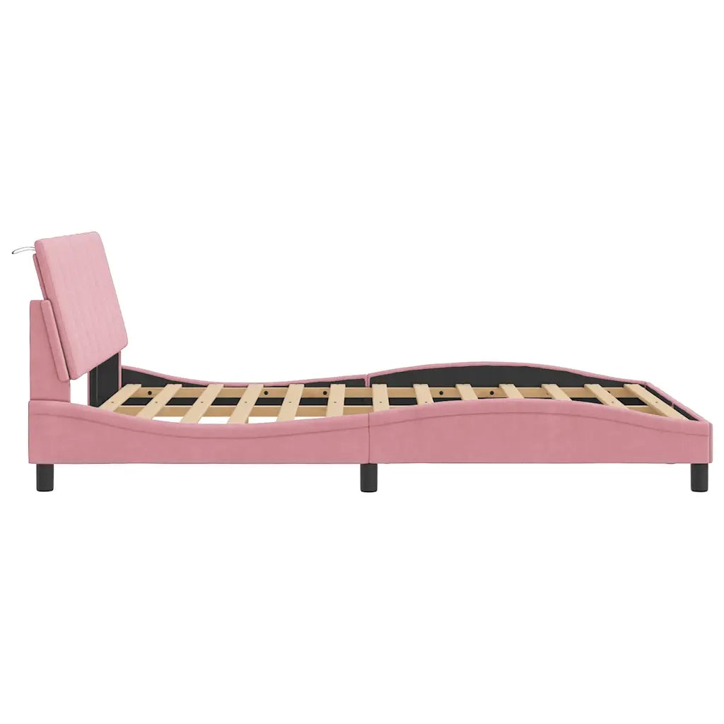 Giroletto senza Materasso Hanko Rosa 120x200 cm in Velluto