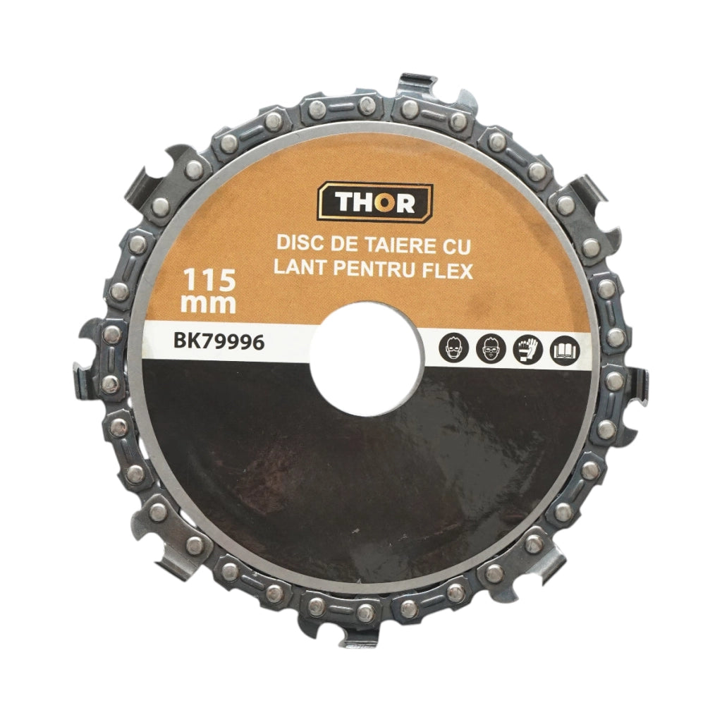 Disco flex catena motosega 115x22mm 9 denti per taglio legno THOR