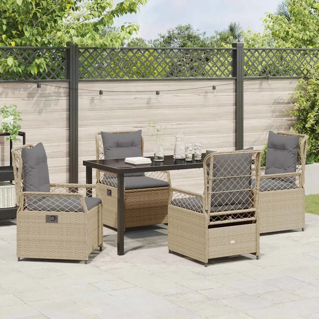 Set da Pranzo per Giardino 5 pcs Beige e Grigio Chiaro 3381004