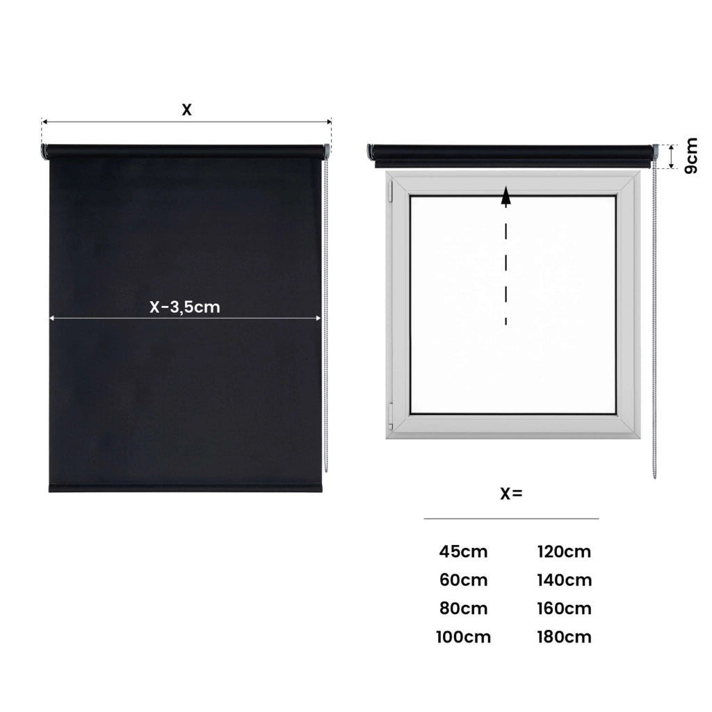 Tenda a rullo oscurante Moon Nero 200x250 cm